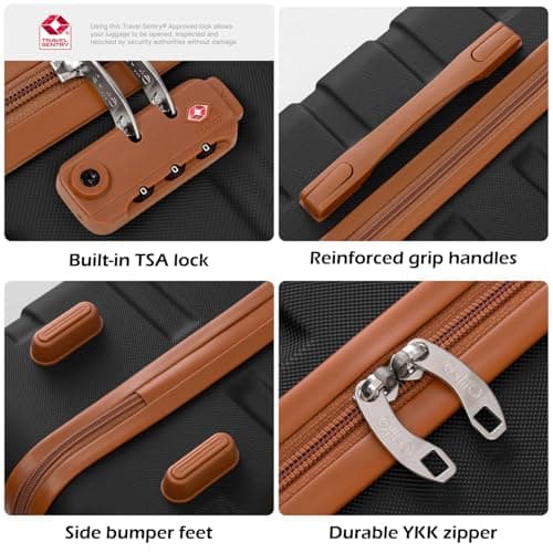 Coolife Luggage 3 Piece Set Suitcase Spinner Hardshell Lightweight TSA Lock — view 3