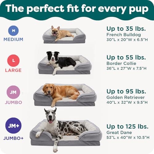 Furhaven Orthopedic Dog Bed for Large/Medium Dogs w/Removable Bolsters & Washable Cover, for Dogs Up to 55 lbs - Plush & Velvet Waves Perfect Comfort Sofa - Brownstone, Large — view 5