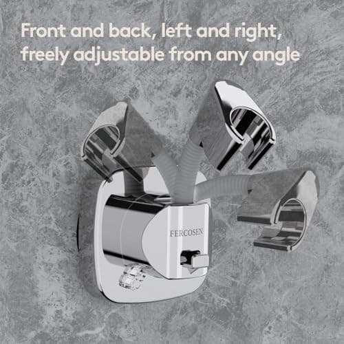 FERCOSEN Shower Head Holder with Suction | 360° Swivel | Black