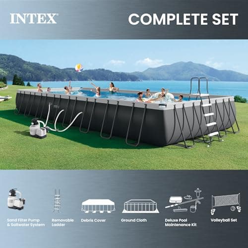 INTEX 26377EH Ultra XTR Deluxe Rectangular Above Ground Swimming Pool Set: 32ft x 16ft x 52in – Includes 2650 GPH Sand Filter Pump – Saltwater System – SuperTough Puncture Resistant – Rust Resistant — view 4