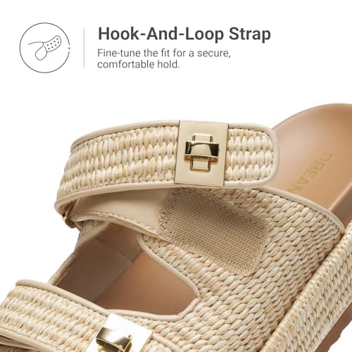 DREAM PAIRS Women's Espadrilles Platform Wedge Sandals,Natural,8 — view 6
