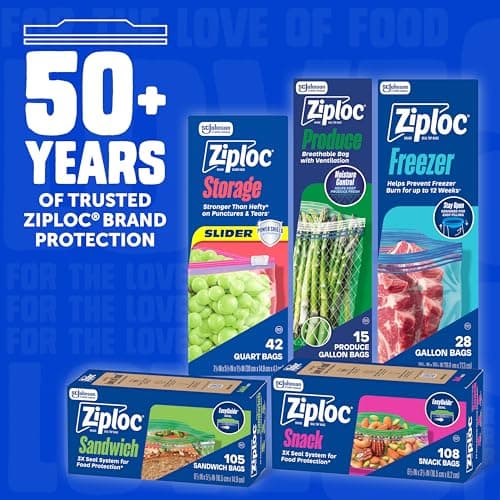 Ziploc Gallon Food Storage Freezer Bags, Stand-Up Bottom, Easy to Fill, 16 Count — view 6