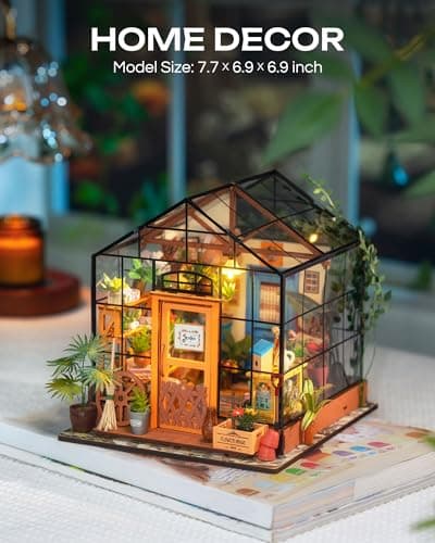 Rolife Dollhouse DIY Miniature Room Kit-Handmade Green House-Home Decoration-Miniature Model to Build-Christmas Birthday Gifts for Boys Girls Women Friends (Cathy's Flower House) — view 5