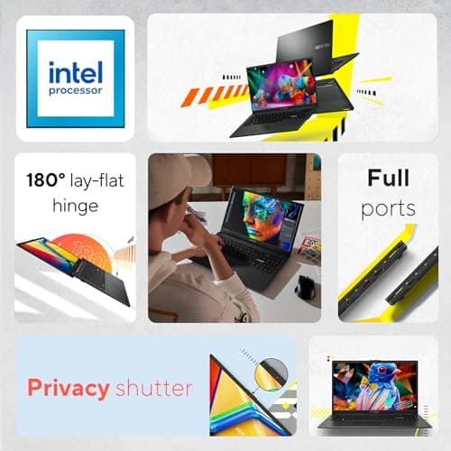 ASUS Vivobook Go 15 15.6” FHD 60Hz Laptop with Intel Processor N150, Intel UHD Graphics, 4GB RAM, 128GB SSD, Mixed Black