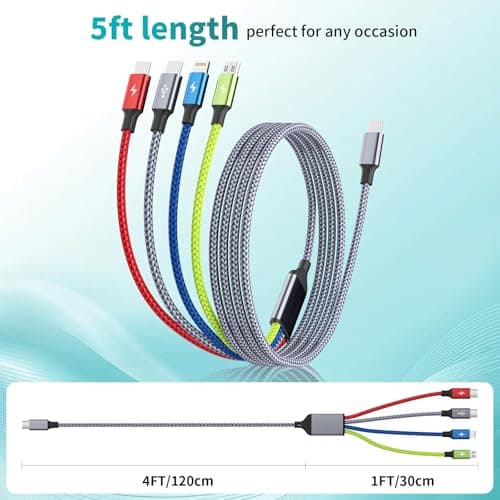 USB C Multi Charging Cable, 4 in 1 Charging Cords with Dual USB C Ports — view 3