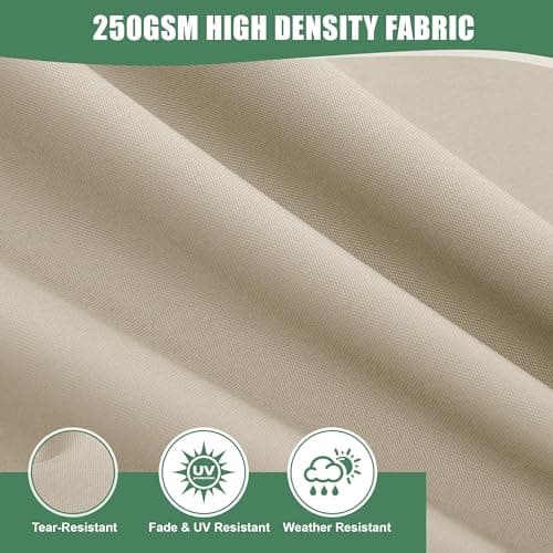 Summsun 4 Pack Outdoor Chair Cushions 24 x 24 inch, Water Resistant Backrest and Deep Seat Cushion Set for Patio Furniture with Removable Cover, 24 x 24 Inch, Cream — view 8