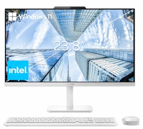 Lenovo 24" FHD All-in-One Desktop Computer for Home & Office, Intel Processor, 16GB RAM, 256GB PCIe SSD, HDMI, Bluetooth 5.2, Business AIO, Vent-Hear, Wireless KB & Mouse, Win 11