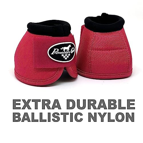 Professional's Choice Ballistic Overreach Bell Boots for Horses | Superb Protection, Durability & Comfort | Quick Wrap Hook & Loop | Sold in Pairs | X-Large Raspberry