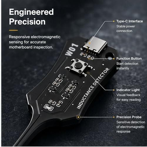 Type-C Inductor Tester, Coil Detection Tool for Circuit Board Repair, Electromagnetic Inductance Tester for Phone and PC Motherboard Troubleshooting — view 3