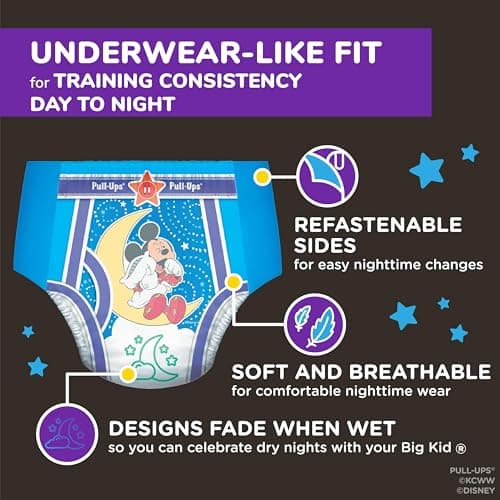 Pull-Ups Boys' Night-Time Potty Training Pants, Size 4T-5T Overnight Training Underwear (38-50 lbs), 52 Ct — view 3