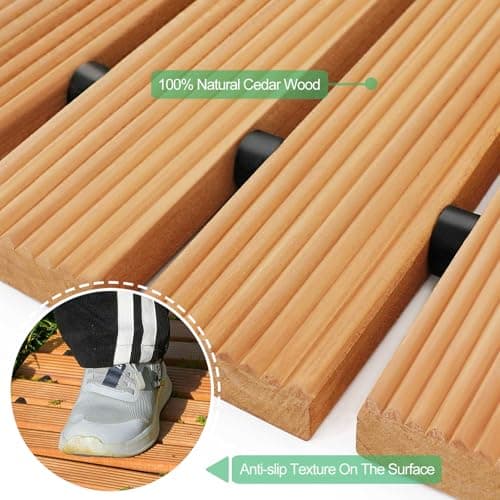 RELIANCER 8' Wooden Garden Pathway,Outdoor Roll Out Cedar Straight Walkway,Patio Path Decorative Garden Boardwalk Walkways,Weather-Resistant Roll Up Beach Wood Road Floor,Wedding Party Pathways — view 5