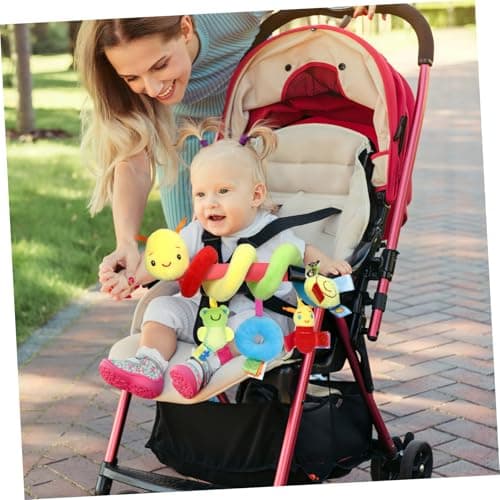 ifundom Car Seat Toys, Toys for Car Seat Crib Mobile Bed Around Rattle Bell Cartoon Insect Stroller Hanging Stuffed Wrap Spiral Safety Plush Toys for Crib Bed Stroller Car Seat Bar — view 2