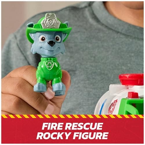 PAW Patrol Fire Rescue: Rocky Rescue Fire Tanker with Action Figure, Grab Claw and Toy Truck, Kids Toys for Boys & Girls Ages 3 and Up — view 2