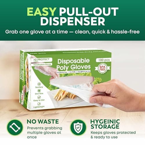 Keppi 100 pcs Disposable Gloves - BPA & Latex Free - Gloves Disposable Latex Free - For Food Handling - Food Safe - For Cooking - Bulk Purchase - Great Fit - Plastic — view 5