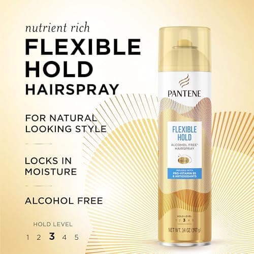 Pantene Alcohol-Free Hairspray Level 3, Flexible Hold, 14 oz