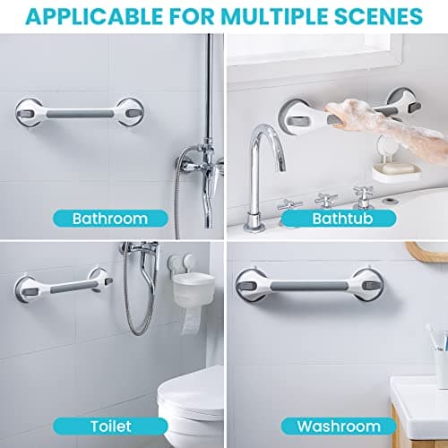 TAILI Grab Bars for Shower,Suction Shower Handles Rails,2 Pack,16.8",Grey — view 5