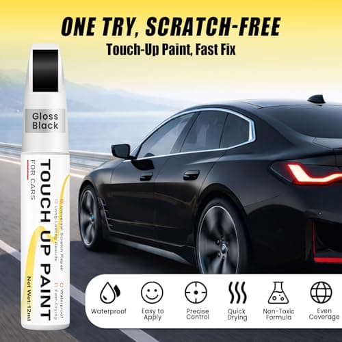 Gloss Black Touch Up Paint for cars, 2-in-1 Brush & Tip, 0.4 fl oz - Universal Car Scratch Repair Pen for Scratches & Scuffs, OEM Color Match, Quick-Dry & Long-Lasting — view 4