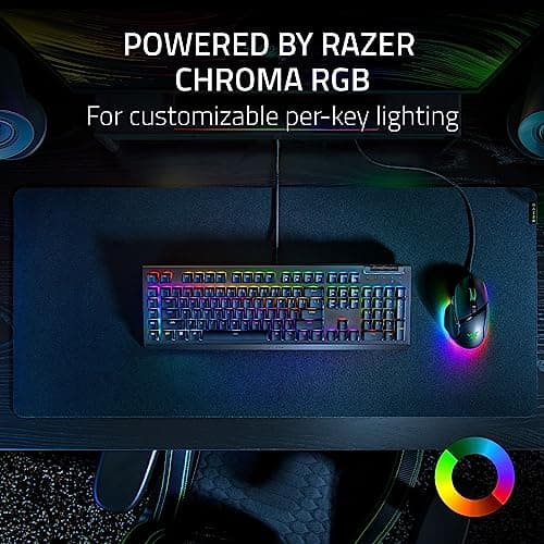 Razer BlackWidow V4 X Mechanical Gaming Keyboard: Yellow Switches Linear & Silent - 6 Macro Keys - Chroma RGB - Doubleshot ABS Keycaps - Roller & Media Keys - Snap Tap — view 4