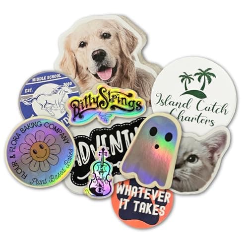 Custom Stickers Bulk | Upload Your Logo | 20-1000 | Sizes 2 inch to 12 inches | Waterproof Sticker Personalized | Decals for Water Bottle Laptop Car Truck Kids Students or Business Logo — view 3