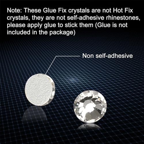 Jollin 1440pcs Glue Fix Crystal Flatback Rhinestones Glass Diamantes Gems for Nail Art Crafts Decorations Clothes Shoes 4.8mm (ss20, Crystal) — view 4