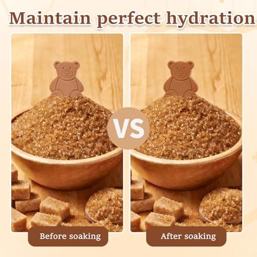2PCS Brown Sugar Saver, Brown Sugar Bear, Reusable Terracotta Browns Sugars Keeper, Natural Moisture Control Disc to Keep browns sugars Soft, Kitchen Pantry Storage Container (A) — view 3