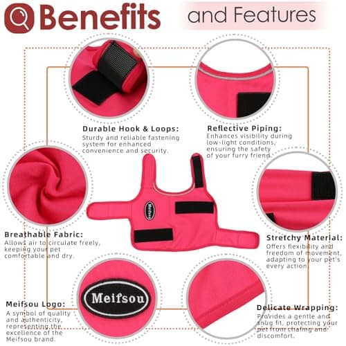Meifsou Dog Anxiety Vest, Skin-Friendly Thunder Jacket for Dogs, Dog Calming Shirt for Thunder, Fireworks, Vet Visits and Separation - Keep Pet Calm Without Medicine, Fit for Small Medium Large Dogs