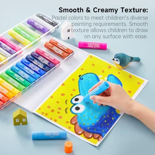 Shuttle Art Tempera Paint Sticks, 32 Colors Solid Tempera Paint for Kids, Super Quick Drying, No-Toxic, Works Great on Paper Wood Glass Ceramic Canvas — view 4