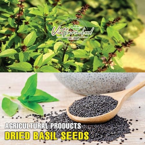 DRIED BASIL SEEDS 5.29 Oz (150g) VIETFARMFOOD: Dried agricultural products with pure natural flavor. Used as ingredients for cooking; toppings, drinks, nutritious dishes, suitable for vegetarians — view 3