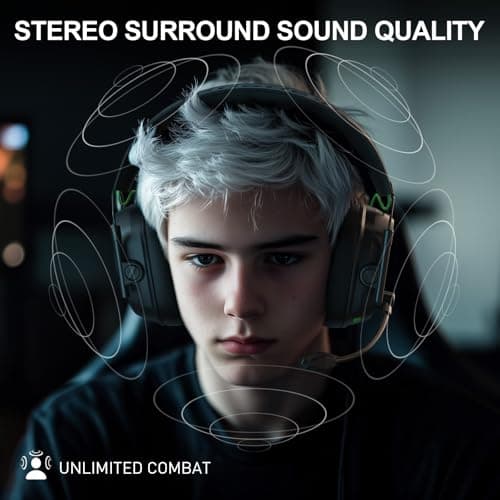 SKAPENDY Wireless Gaming Headset for PS5 Gamers, 2.4GHz ≤20ms Low Latency & Bluetooth, 50mm Driver for 3D Surround Sound, ENC Mic - 50H Battery, Compatible with PC PS5 PS4 Switch Mobile — view 5