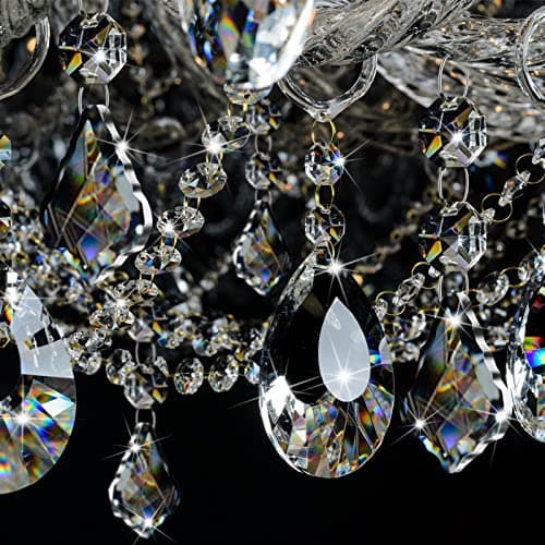 Potchen 26 Pcs Chandelier Crystal Replacement 38 mm Teardrop Crystal Prisms Hanging Gems Parts for Lamps and Chandeliers Suncatcher Windows Home Weeding Party Decor — view 3