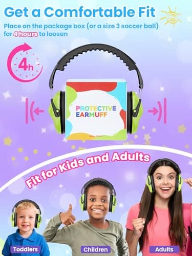 Noise Cancelling Headphones for Kids: Dr.meter 27.4SNR Ear Muffs for Noise Reduction with Adjustable Head Band, EM100 Hearing Protection Earmuffs for Monster Jam, Autism Sensory, Fireworks, Air Shows — view 4
