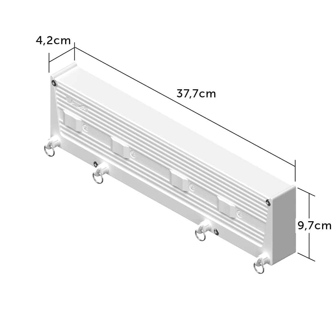 Cuncial TZ-S-4 | Tendedero Automático de Pared 4 Cuerdas | hasta 20 m de Tendido | Extensible 5 m por Cuerda | Blocaje Individual | Interior y Exterior | Compacto y Resistente | Fabricado en España — view 2