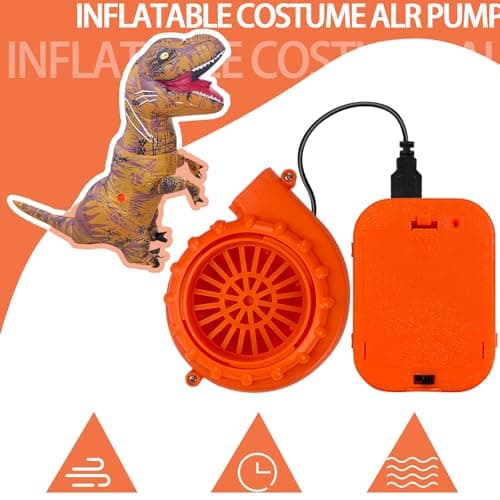 Bnikion Mini Blower Fan for Dinosaur Costume Inflatable Game Clothing Suits Halloween Cosplay Party Supplies, Orange