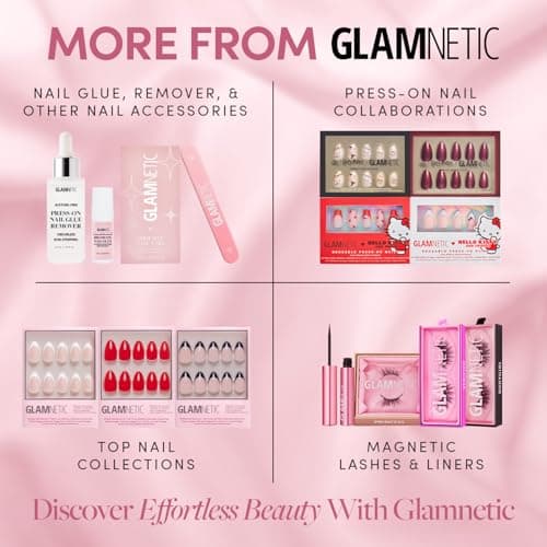 Glamnetic Press On Nails - Bluebelle | Short Almond Fake Nails with Pale Blue French Tips & 3D Blueberry Accents on Semi-Sheer Base, Glossy Finish, Salon Quality | 15 Sizes - 30 Nail Kit with Glue — view 5