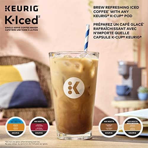 Keurig K-Iced Single Serve K-Cup Pod Coffee Maker, Featuring Simple Push Blue Button Brew Over Ice, Grey — view 7