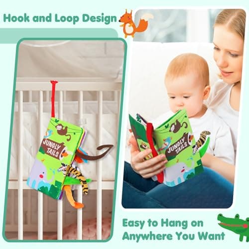 beiens Baby Books Toys, Touch and Feel Crinkle Cloth Book for Infant Baby 0-3-6-12-18 Months, Early Development Interactive Stroller Soft Toys, Newborn Gifts for Boys Girls — view 4