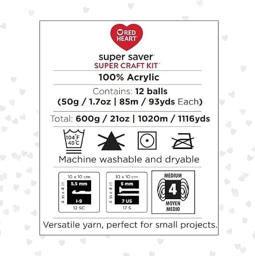 Red Heart Super Saver Super Yarn Craft Kit for Crochet & Knitting & Amigurumi Projects — view 6