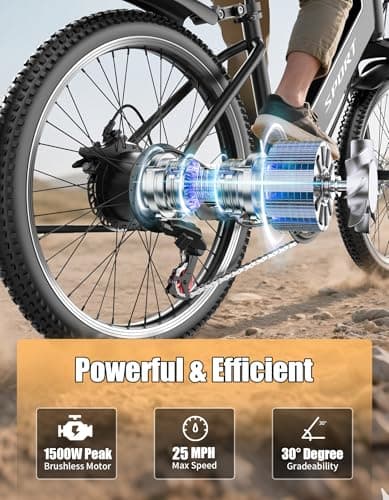 Electric Bike for Adults, 1500W Peak E Bike, Up to 40KM/H 105 KM Long Range, 26" Electric Bicycle, 48V 12Ah Removable Battery, 7 Speeds City Cruiser E-Bike for Commuting, Dual Suspension, Step-Thru — view 4