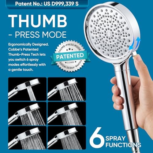 Cobbe Filtered Shower Head with Handheld, Water Softener for Hard Water — view 4