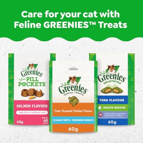 GREENIES Feline Cat Treats Natural Dental Care, Oven Roasted Chicken Flavour, 2.1oz. Pouch — view 7