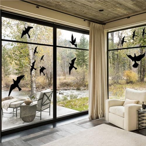 Anti-Collision Window Bird Stickers Decals Glass Door Protect and Save Bird Strikes (Black)
