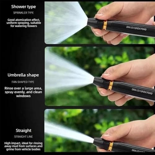 High-Pressure Car Washing Water Nozzle, Garden Hose Sprayer with Booster Nozzle and 3 Adjustable Spray Patterns for Car Washing, Lawn Watering, Plant Care and Outdoor Cleaning (3PCS) — view 4