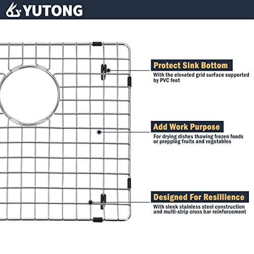 Yutong Kitchen Stainless Steel Sink Bottom Grid with Small Rounded Corner (20" x 15") — view 5
