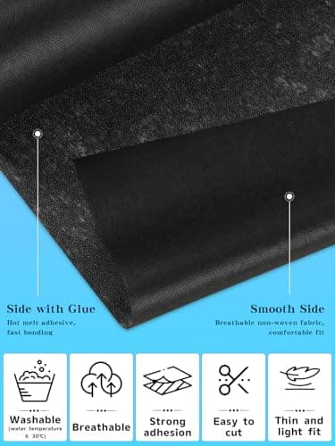 Black Lightweight Fusible Interfacing for Sewing: 11.6" X 30yd Interfacing Fabric for Sewing, Iron-On Non-Woven Single-Sided Interfacing for Crafts, Quilting Supplies — view 2