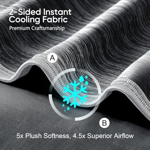 KMUSET Cooling Blanket Twin (60"x80"), Double Sided Summer Cooling Blankets for Hot Sleepers & Night Sweats, Cool Lightweight Blanket for Dorm Room Essentials, Picnic, Gifts for Women Charcoal Black — view 2
