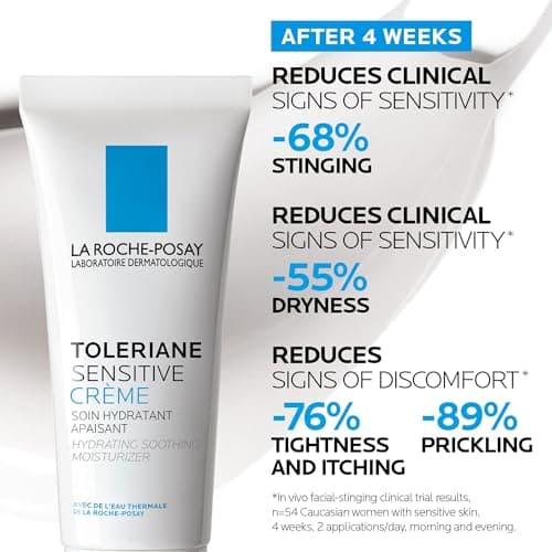 La Roche-Posay Face Moisturizer for Sensitive Skin, Toleriane Sensitive Face Cream with Niacinamide and Ceramides, for Normal to Combination Skin, Alcohol Free, Fragrance Free, 40mL — view 3