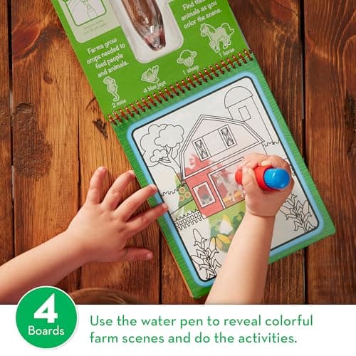 Melissa & Doug Water Wow! Mess Free Coloring Book, Reusable Water-Reveal Activity Pad, On The Farm, Travel Toys, Party Favors, for Toddlers & Kids Ages 3+ — view 3