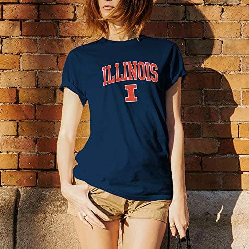 UGP Campus Apparel AS03 - Illinois Fighting Illini Arch Logo T-Shirt - Large - Navy — view 2