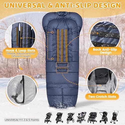 Orzbow Stroller Bunting Bag with Extended Footmuff, Weather-Proof, Warm — view 3
