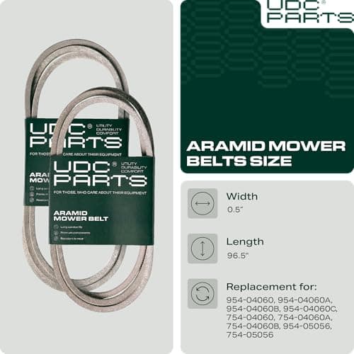 UDC Parts 954-04060C Deck Belt Replacement for Troy Bilt Pony 42 Inch Bronco 954-04060B Cub Cadet LTX1042 LTX1040 MTD Craftsman T110 T1000 T1400 954-04060 754-04060B 754-05056/Aramid Cord/96.50 inches
